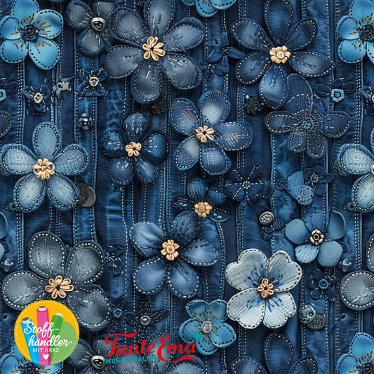 Jersey Stoff Denimgarden