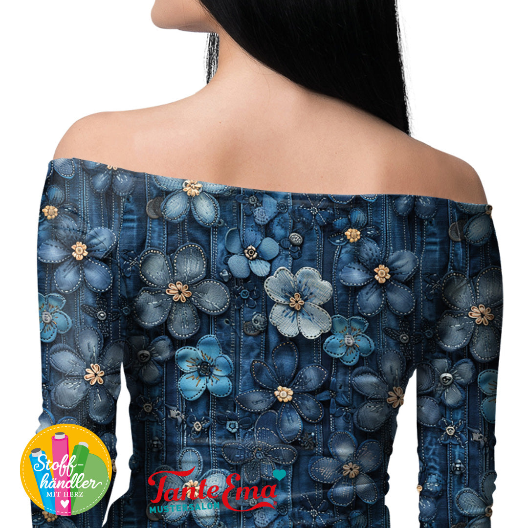 Jersey Stoff Denimgarden