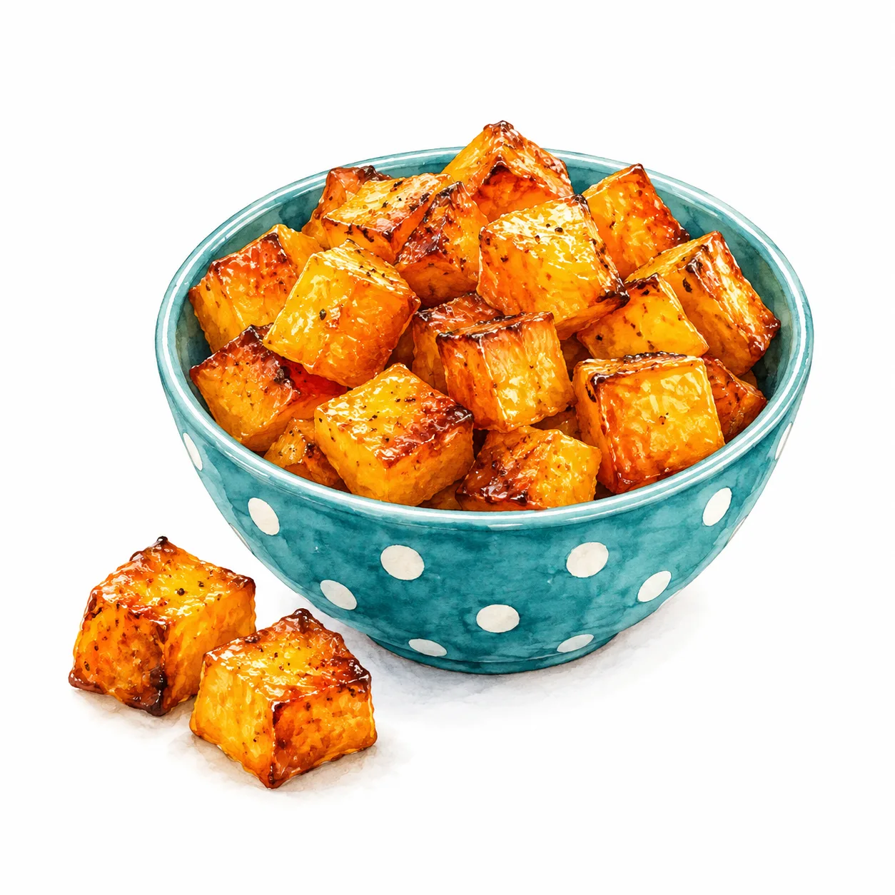 Schälchen mit Kürbiswürfel