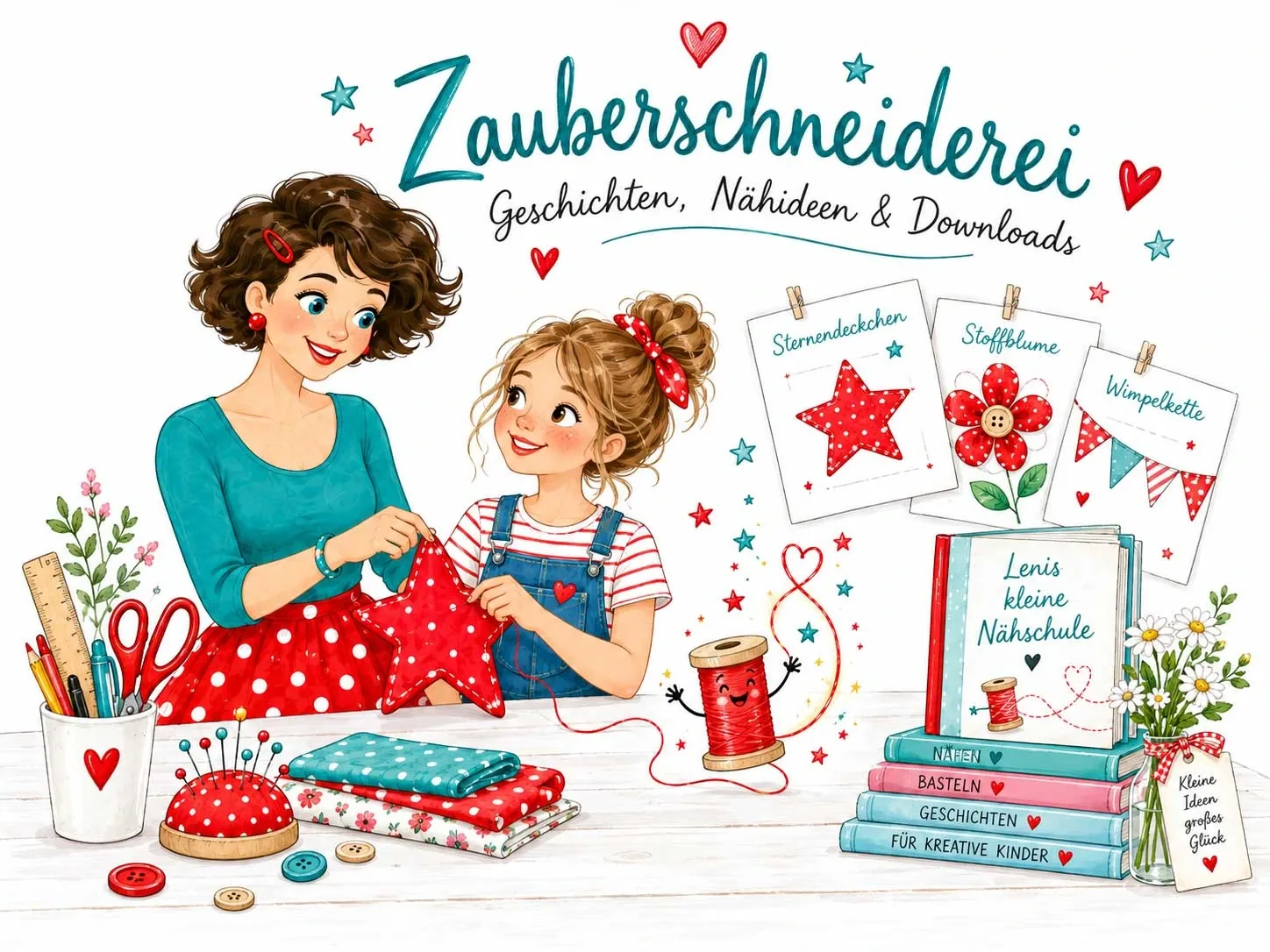 Illustrierte Motive aus der Zauberschneiderei von Tante Ema