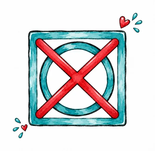 Durchgestrichener Kreis im Quadrat