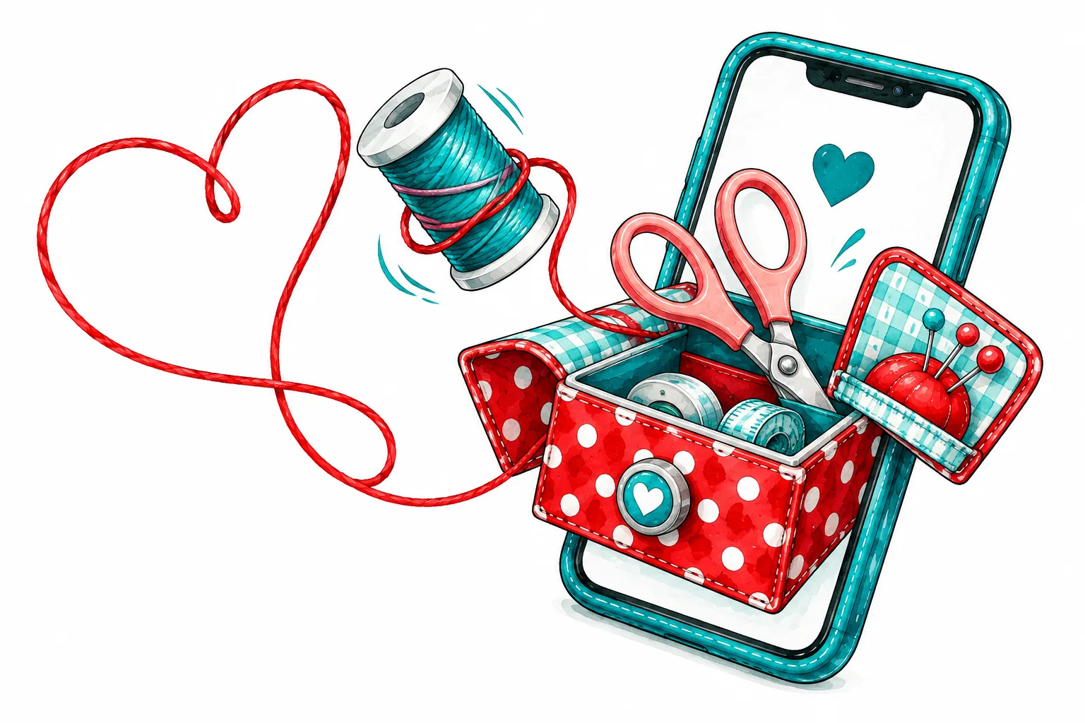Die Nähkästchen-App von Tante Ema auf dem Handy