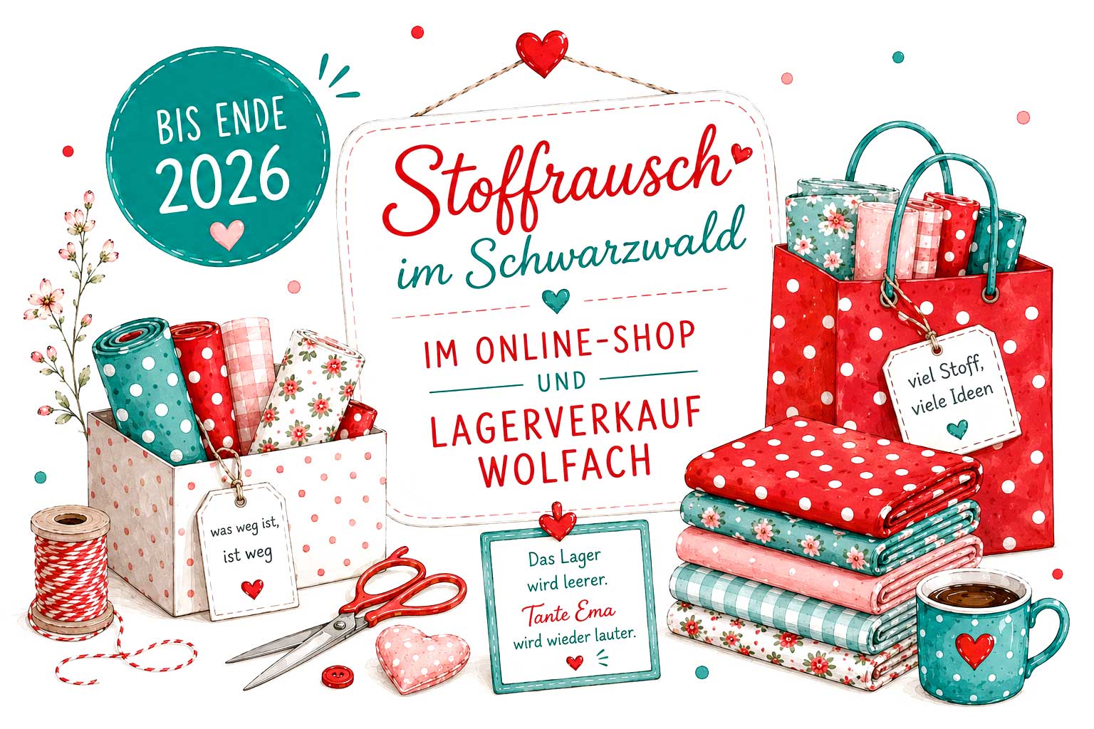 Stoffrausch im Schwarzwald – Online-Shop und Lagerverkauf Wolfach bis Ende 2026