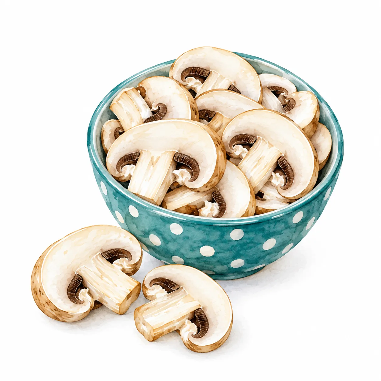 Schälchen mit Champignons, in dünnen Scheiben