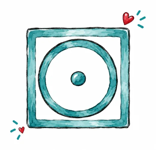Kreis mit einem Punkt im Quadrat