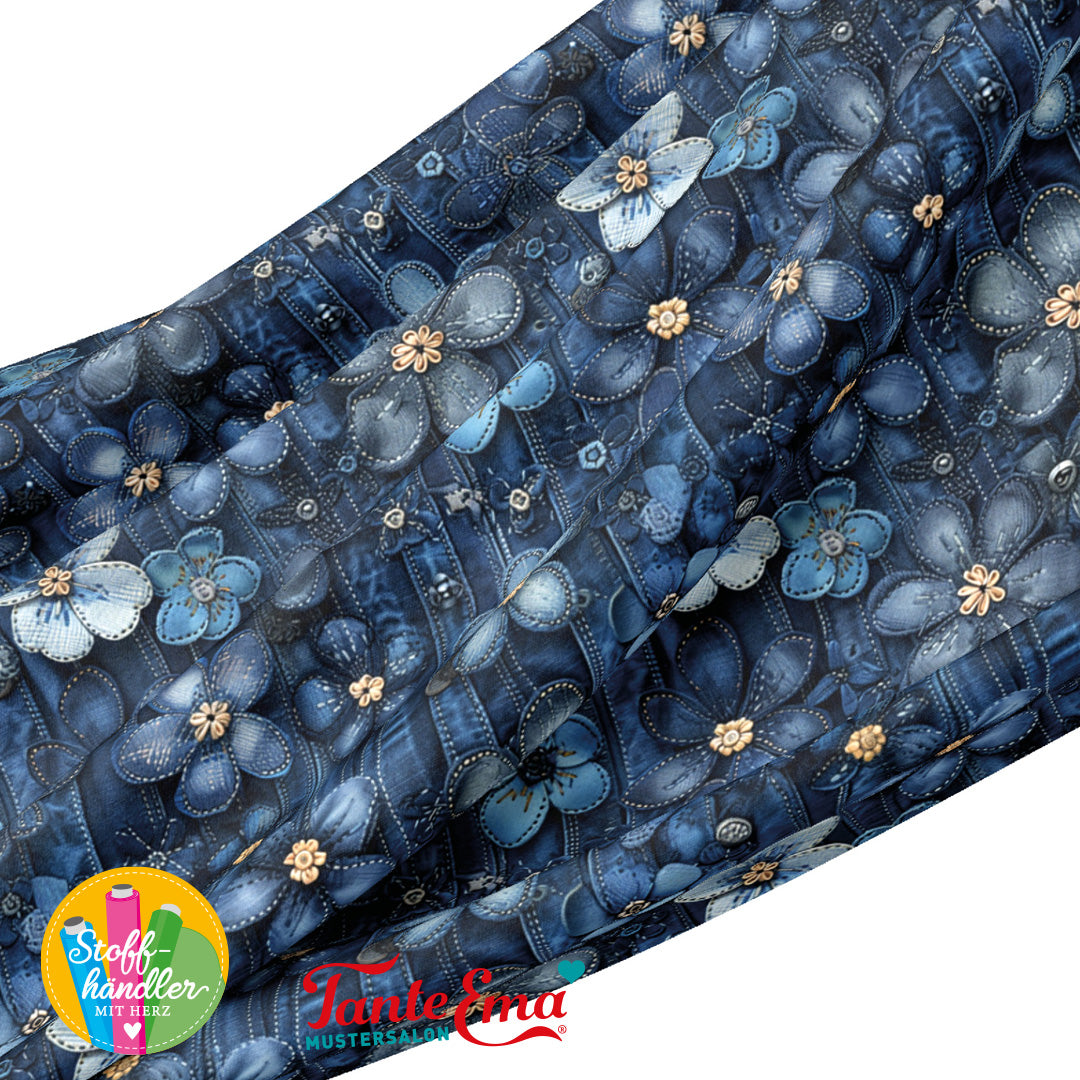 Jersey Stoff Denimgarden